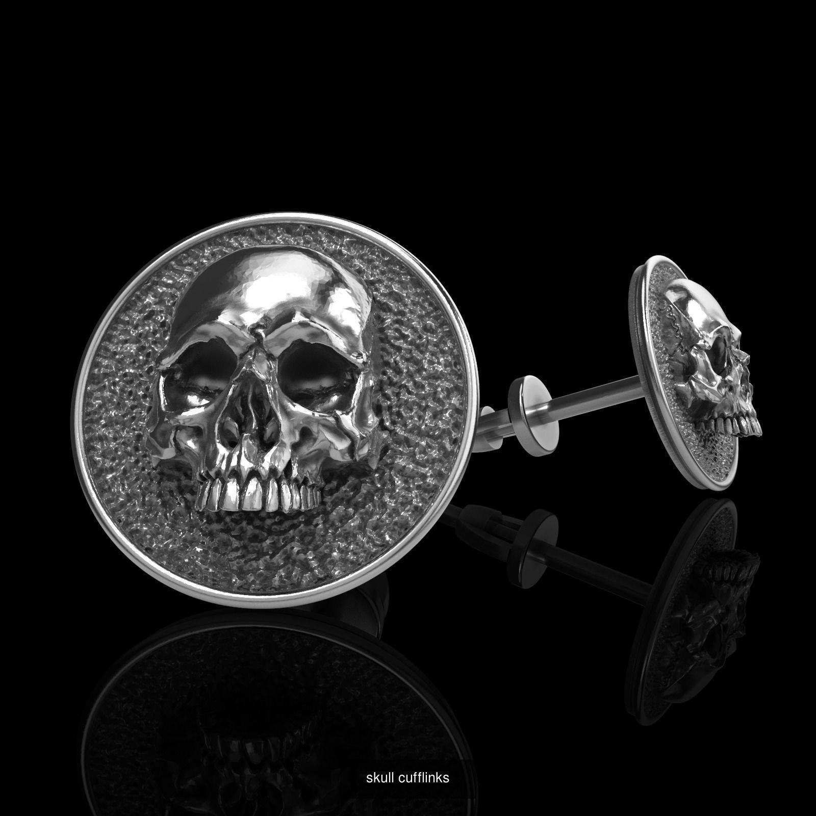 skull earrings studs 44 3D Model Collection_36