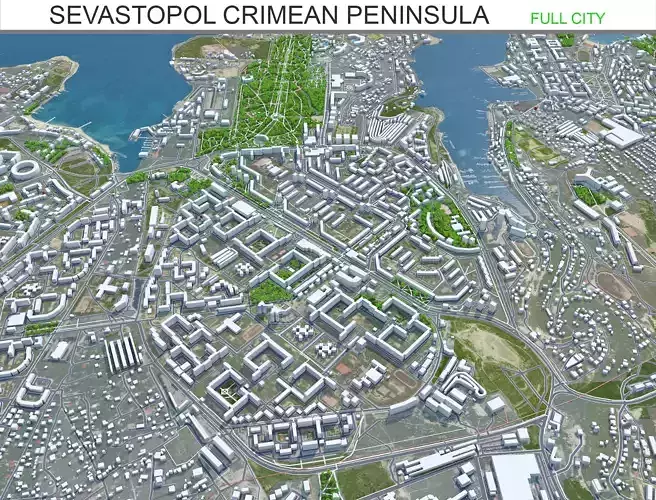 Sevastopol Crimean Peninsula Low-poly 3D model