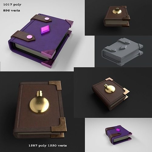 Stylized Alchemy Books - x2 Low-poly 3D model