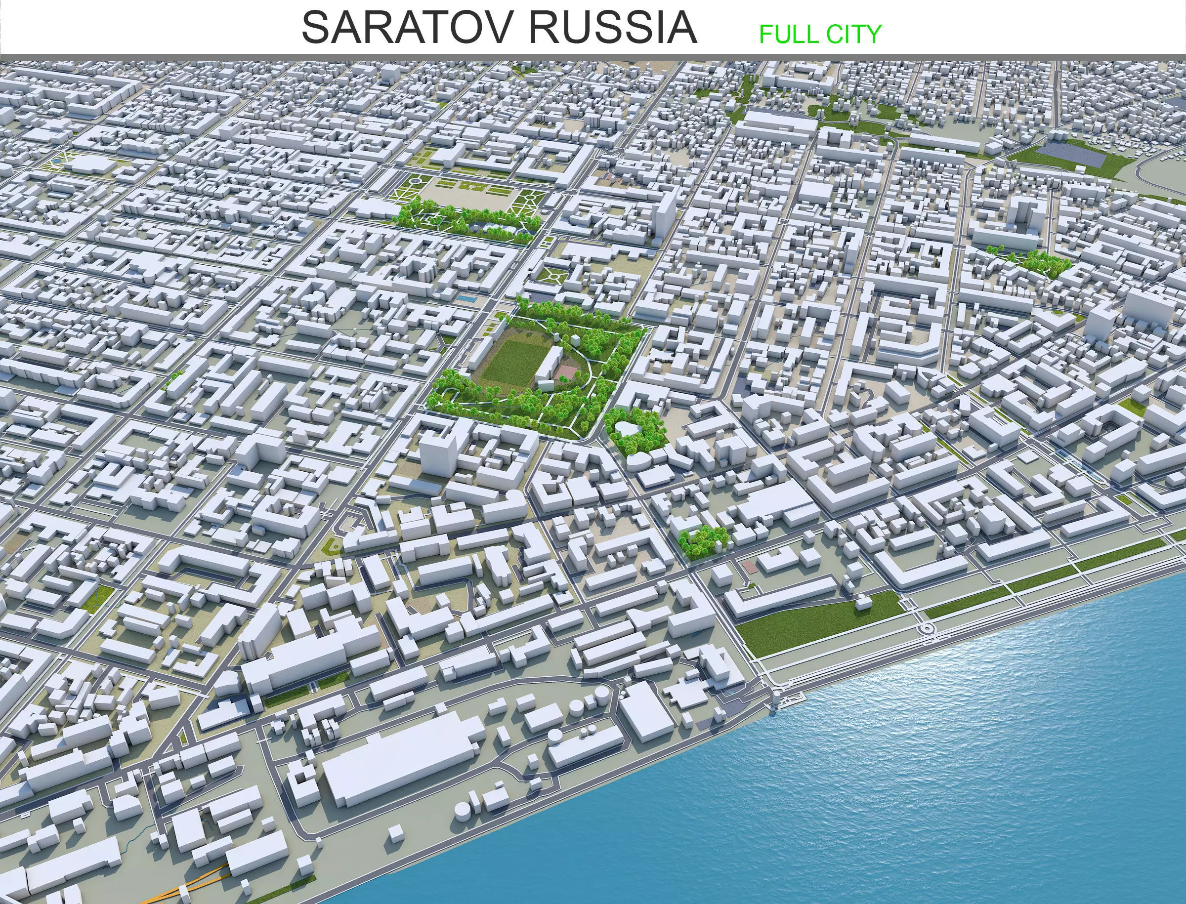 Saratov Russia 60km Low-poly 3D model