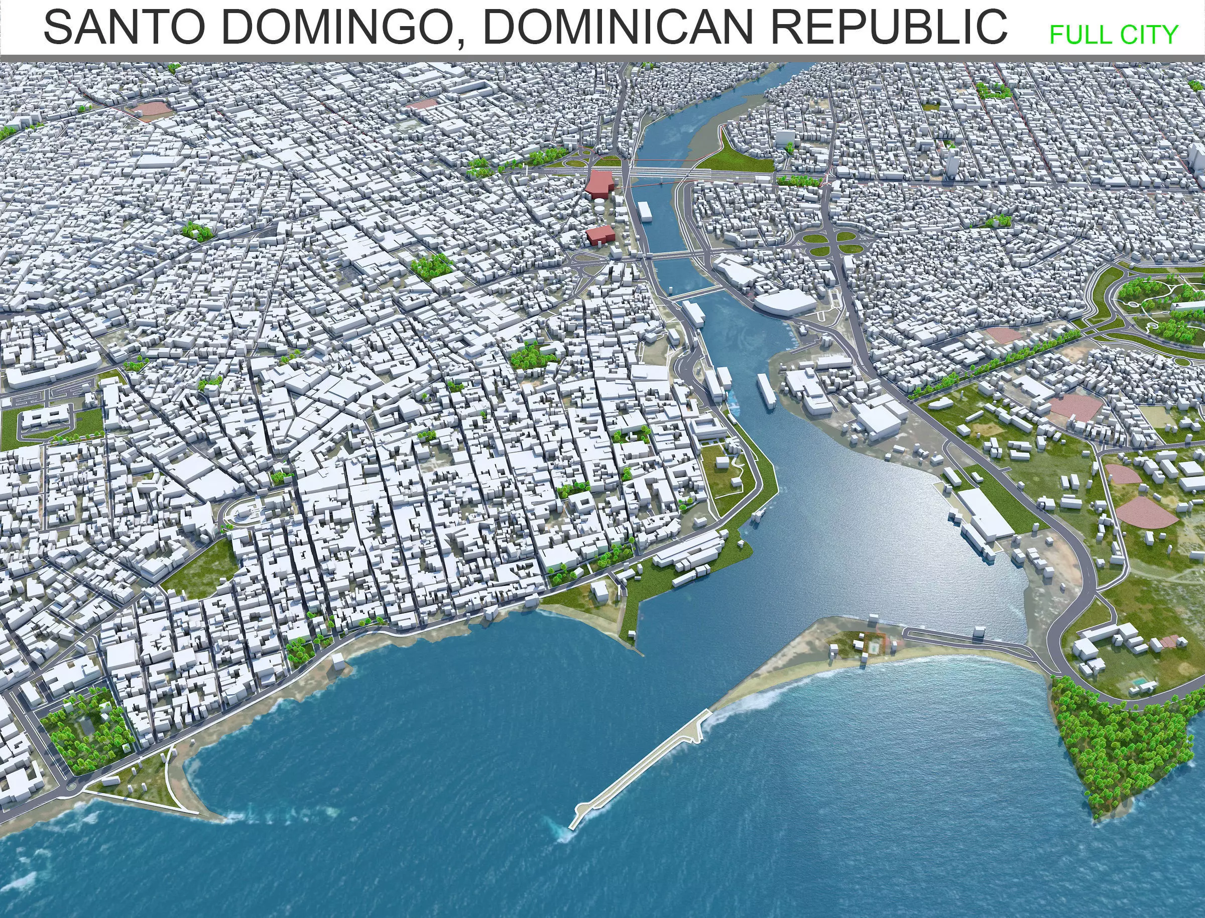 Santo Domingo City Dominican Republic Low-poly 3D model