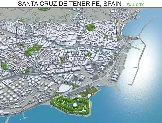 Santa Cruz De Tenerife Spain Low-poly 3D model