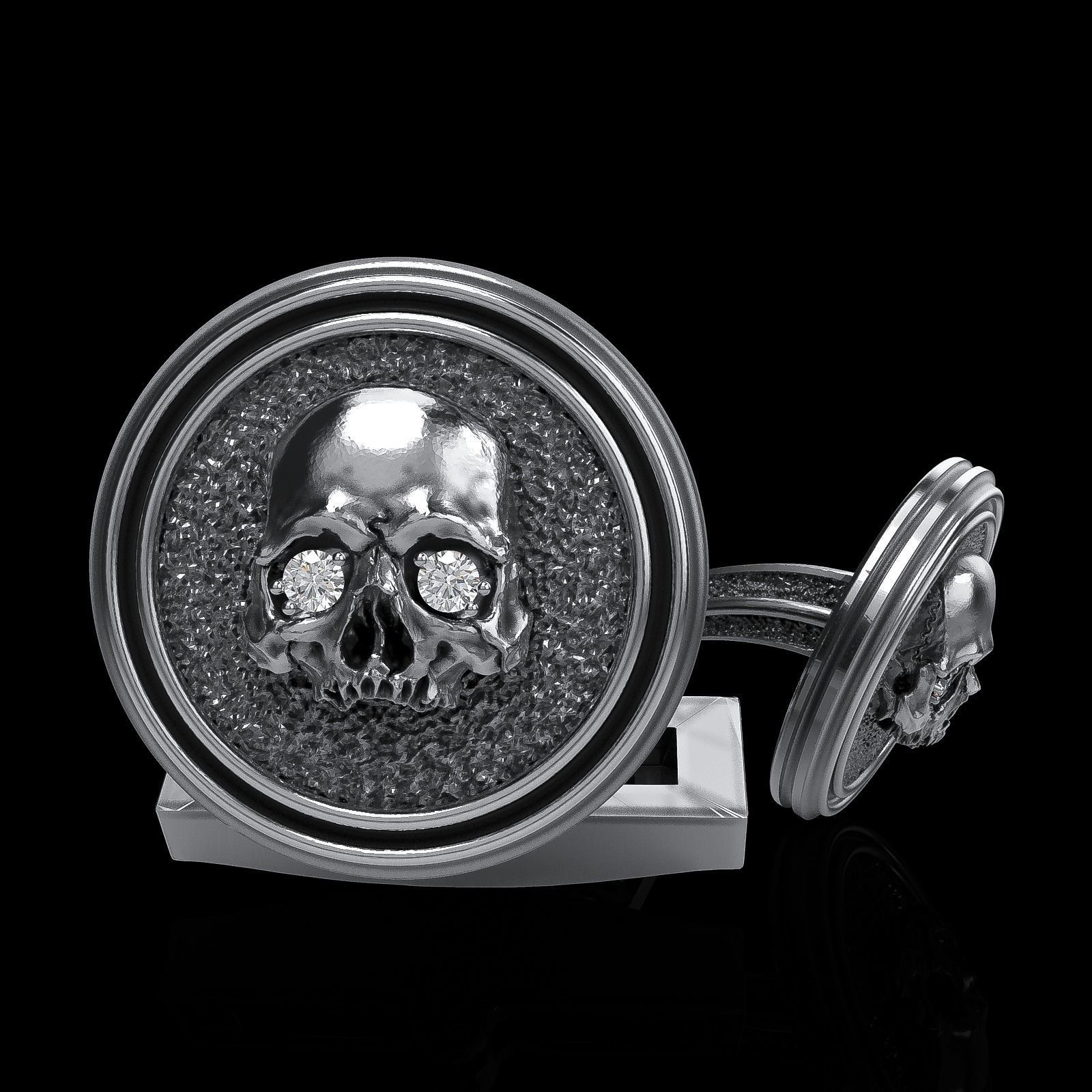 Skull earrings studs and skull cufflinks  88models 3D Model Collection_85