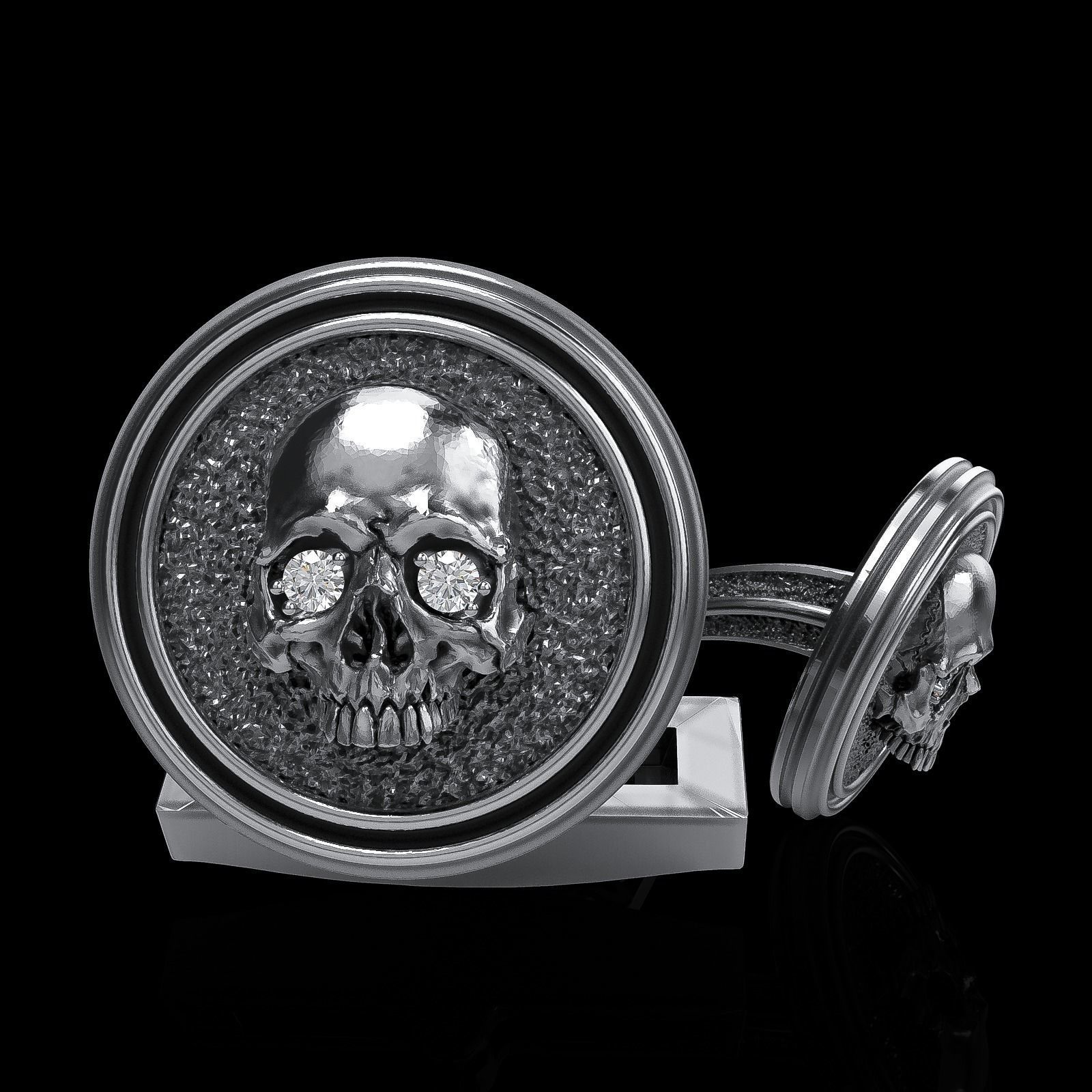 Skull earrings studs and skull cufflinks  88models 3D Model Collection_49