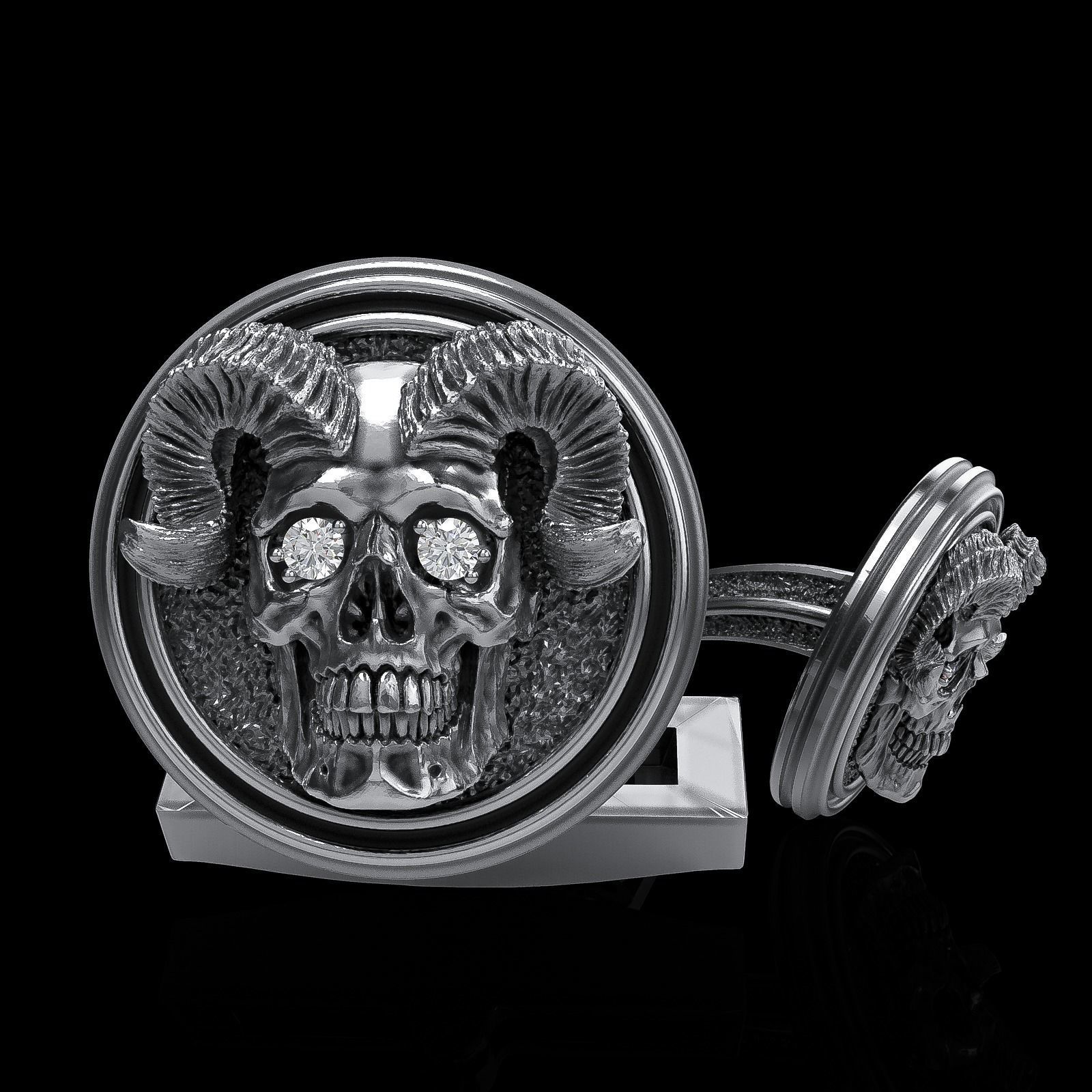 Skull earrings studs and skull cufflinks  88models 3D Model Collection_89