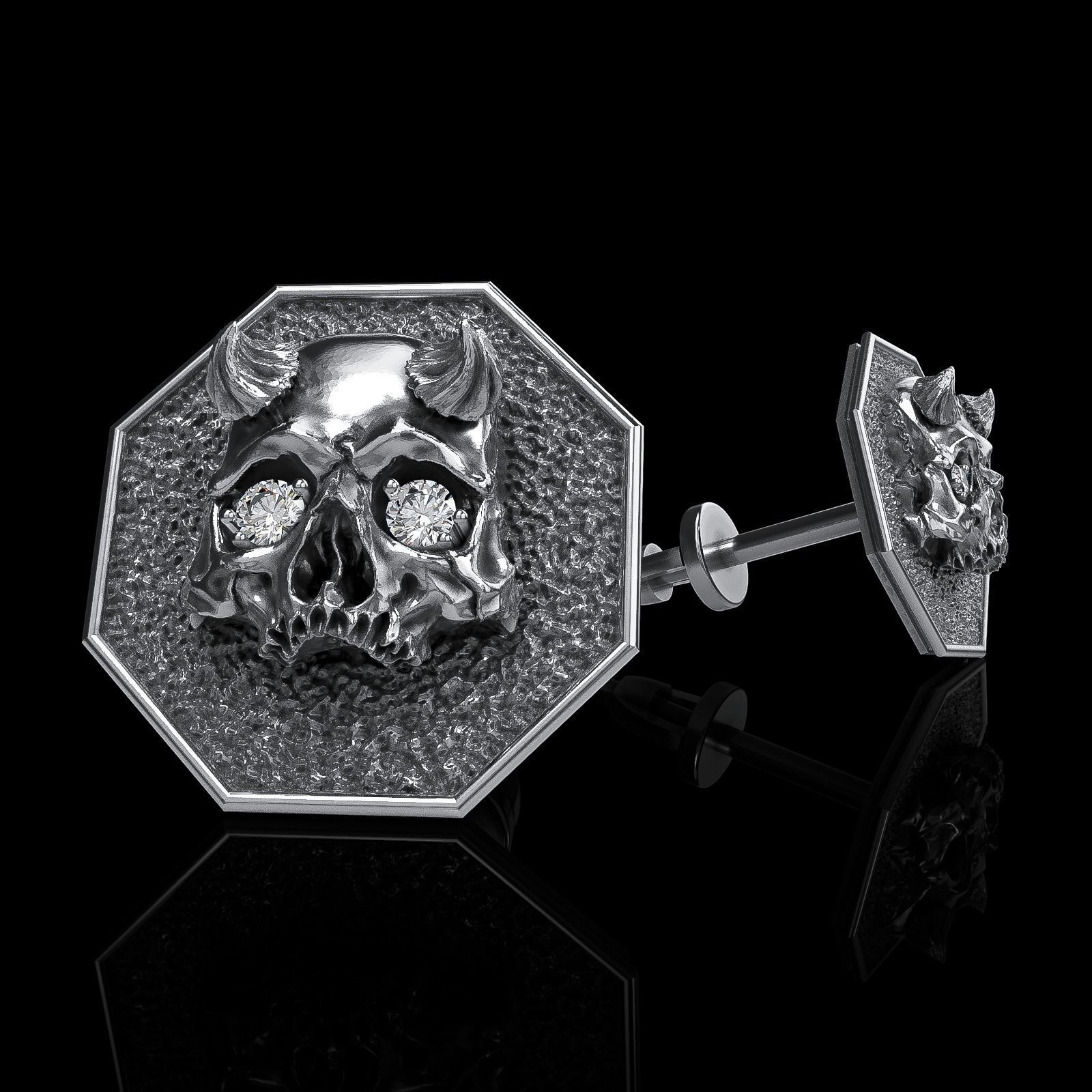 Skull earrings studs and skull cufflinks  88models 3D Model Collection_157