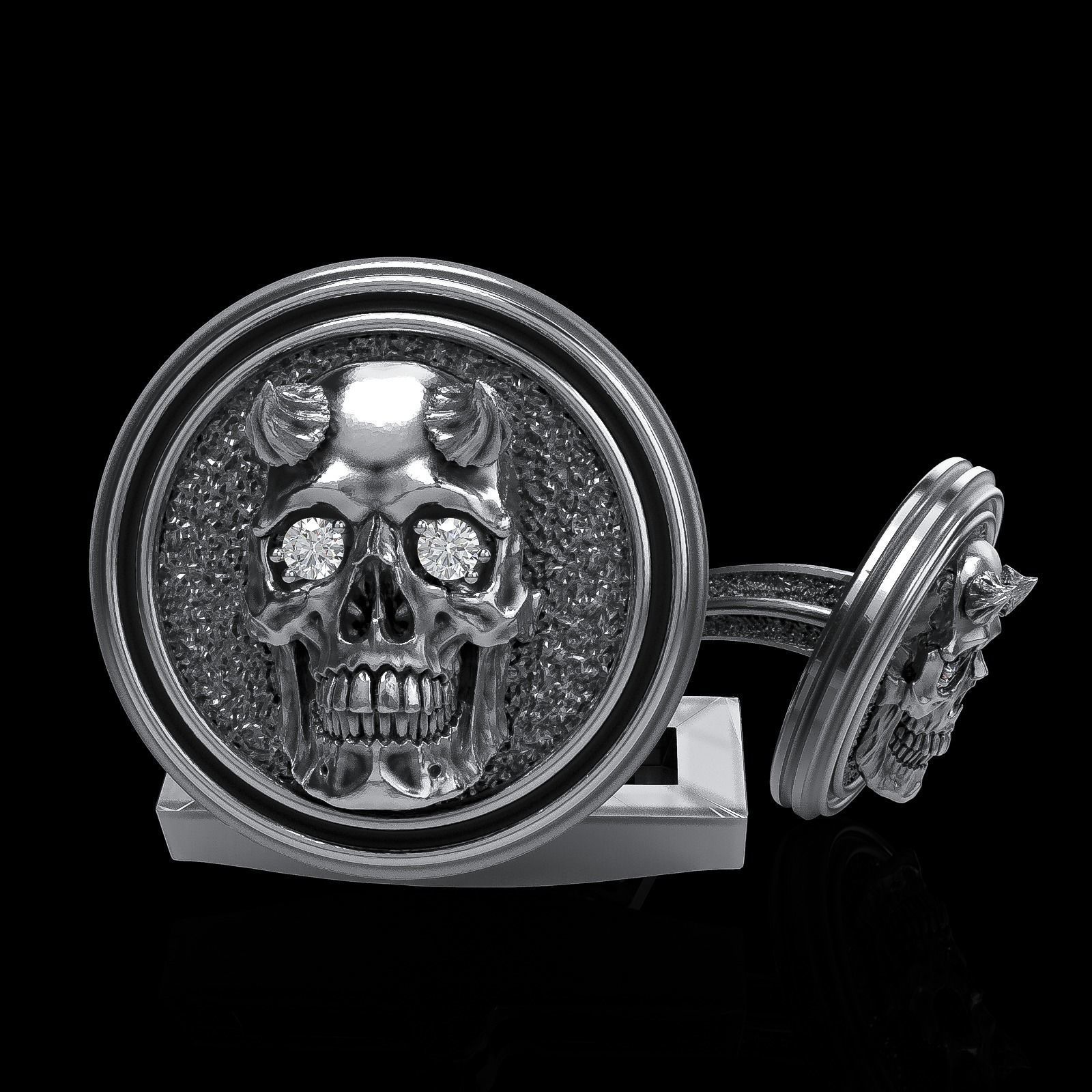 Skull earrings studs and skull cufflinks  88models 3D Model Collection_105