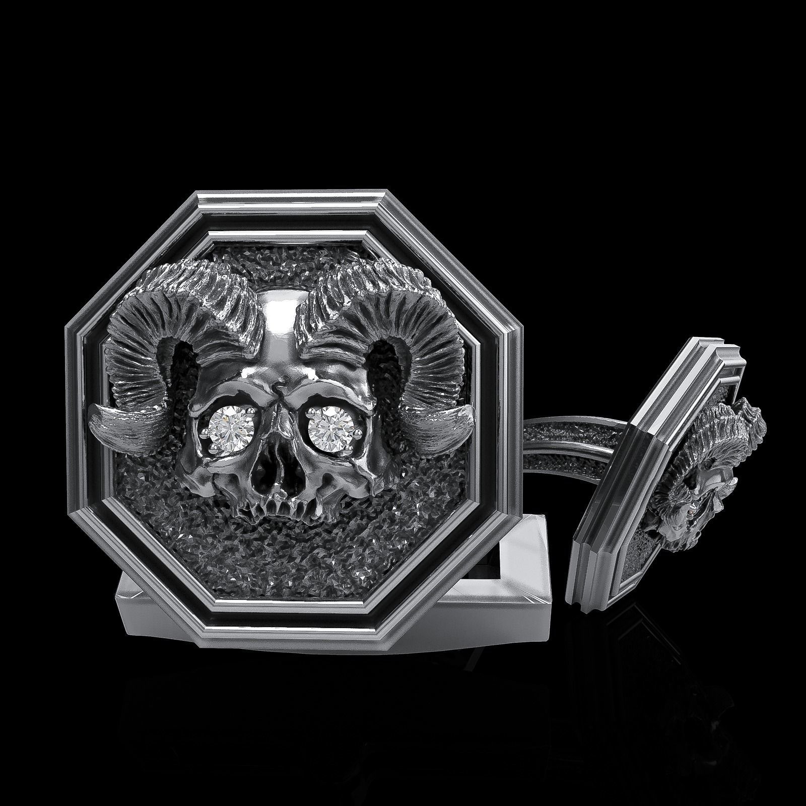 Skull earrings studs and skull cufflinks  88models 3D Model Collection_67