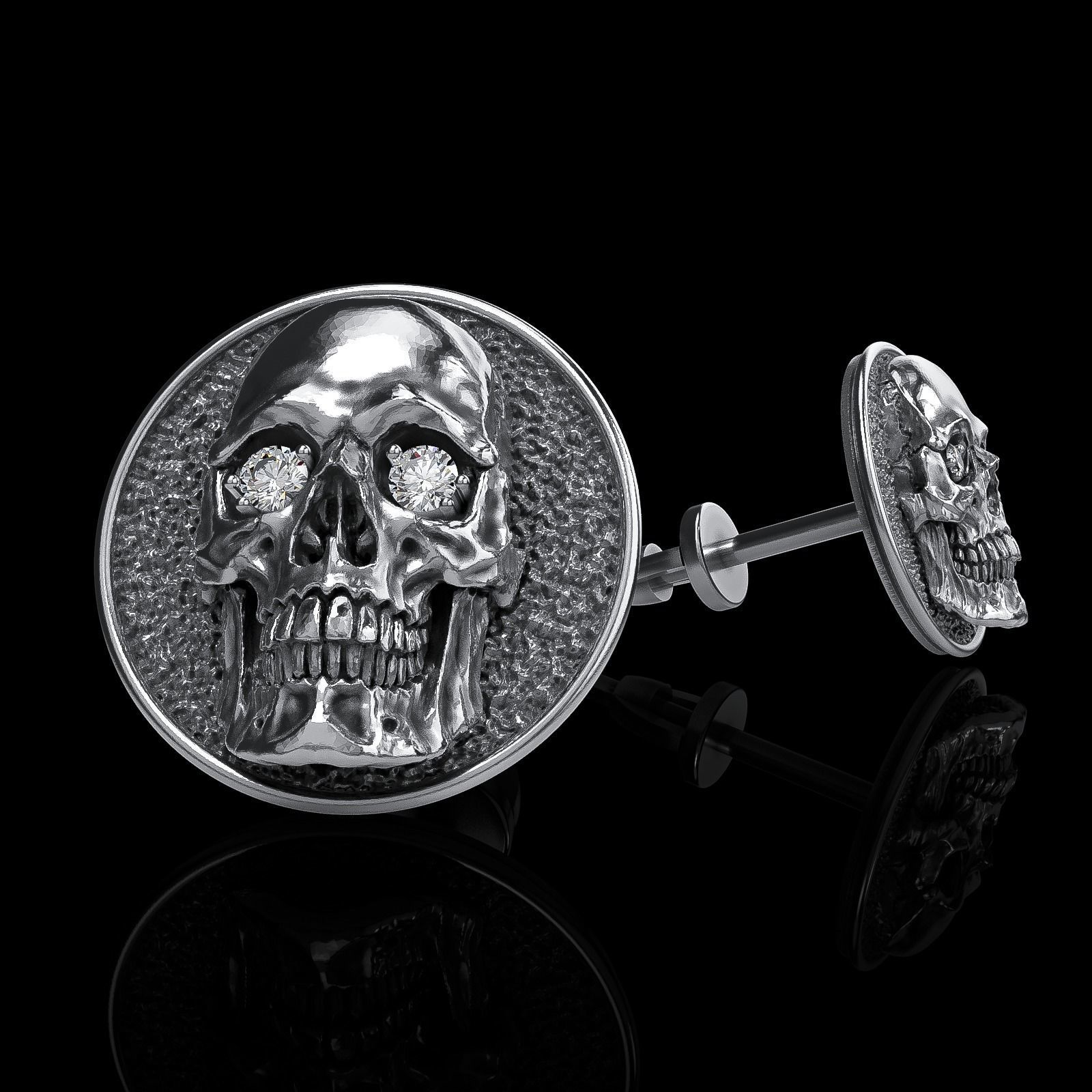 Skull earrings studs and skull cufflinks  88models 3D Model Collection_159