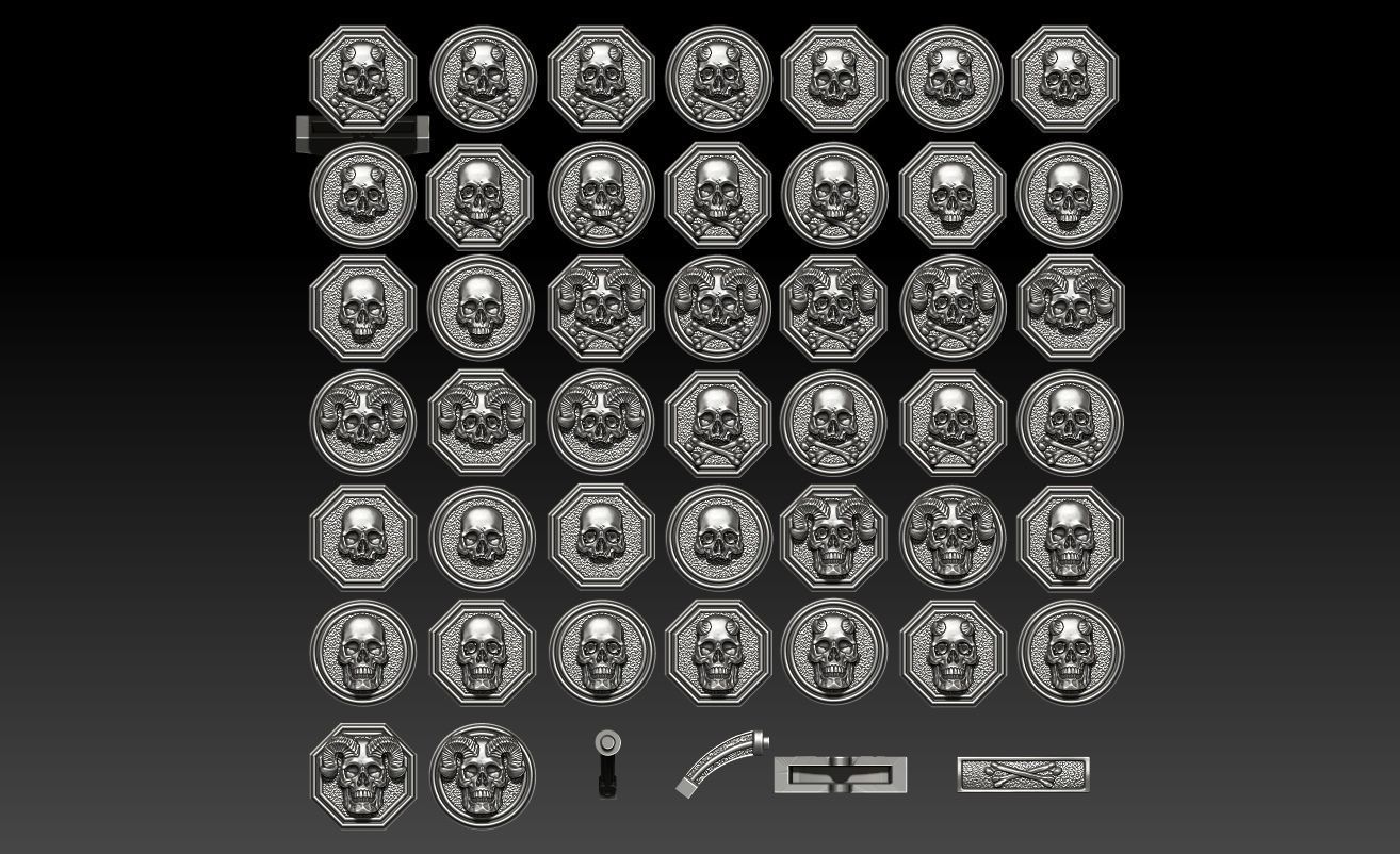 Skull earrings studs and skull cufflinks  88models 3D Model Collection_19