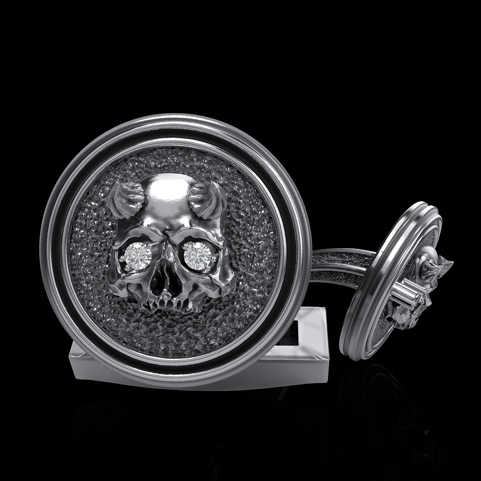 Skull earrings studs and skull cufflinks  88models 3D Model Collection_37