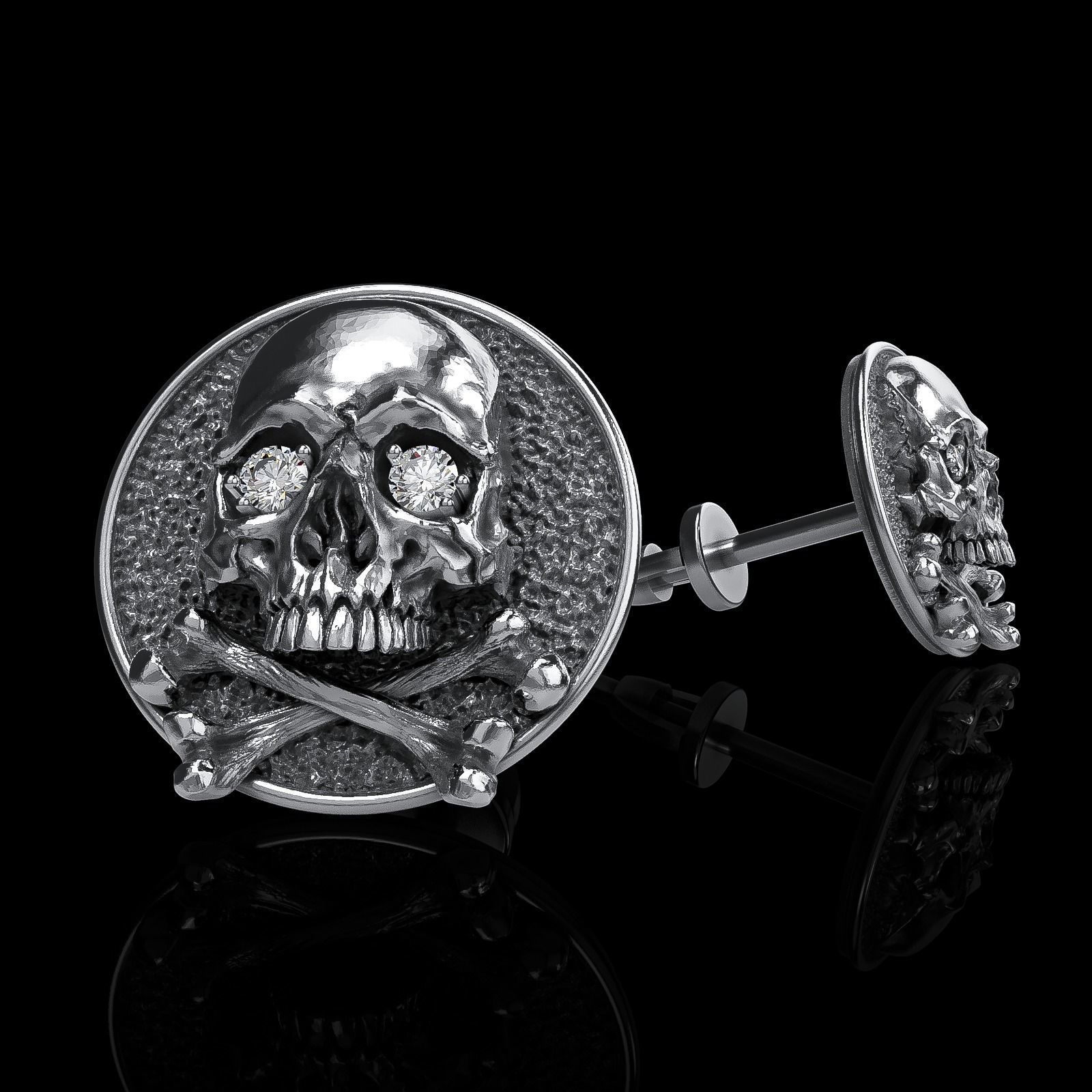 Skull earrings studs and skull cufflinks  88models 3D Model Collection_171