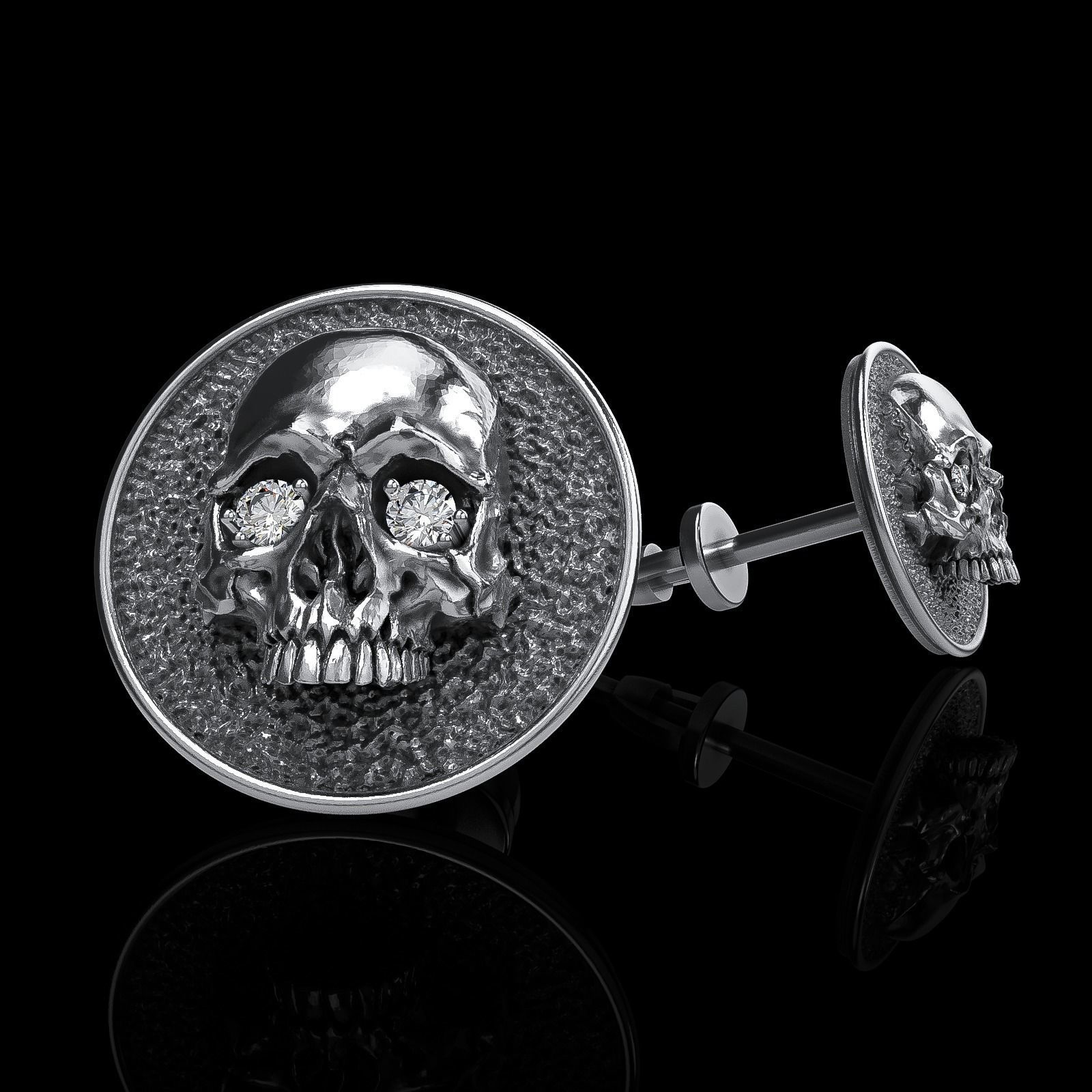Skull earrings studs and skull cufflinks  88models 3D Model Collection_175