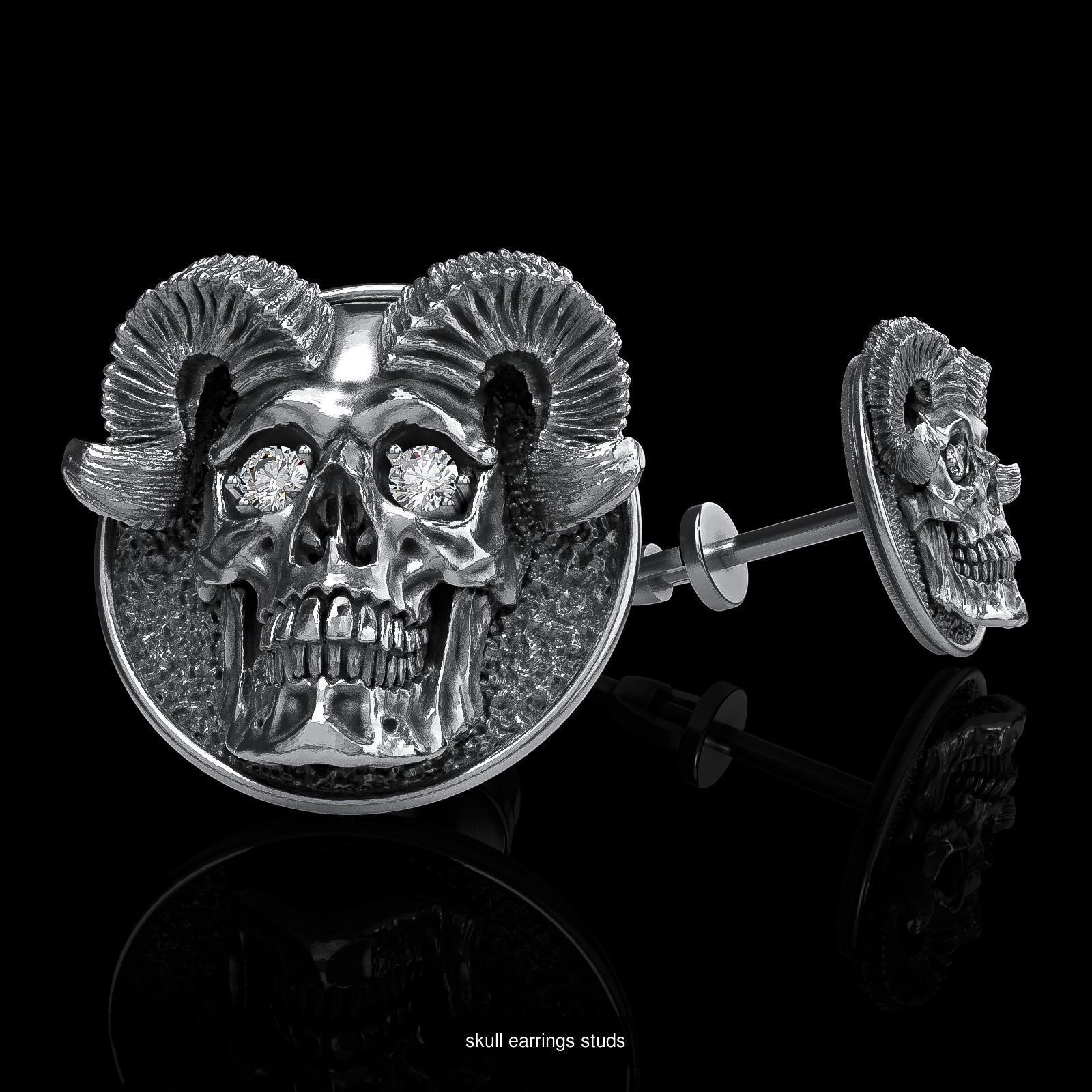Skull earrings studs and skull cufflinks  88models 3D Model Collection_170
