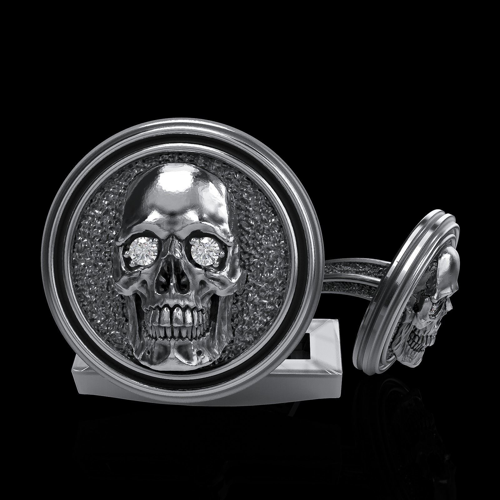 Skull earrings studs and skull cufflinks  88models 3D Model Collection_97