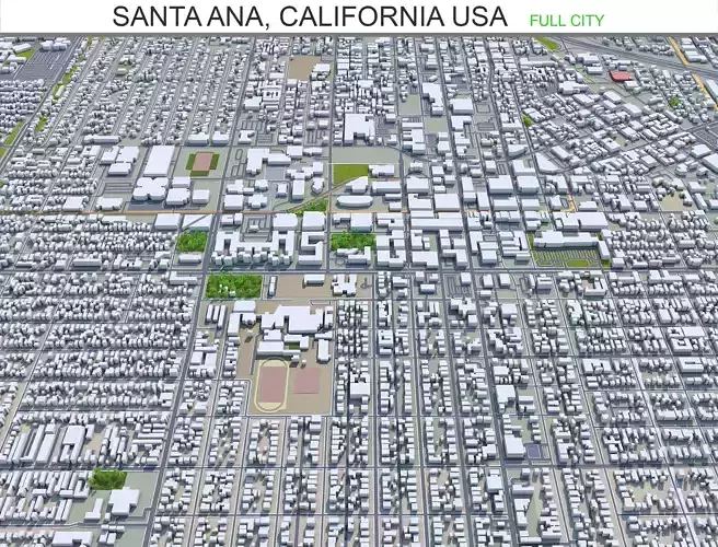 Santa Ana California USA 20km Low-poly 3D model