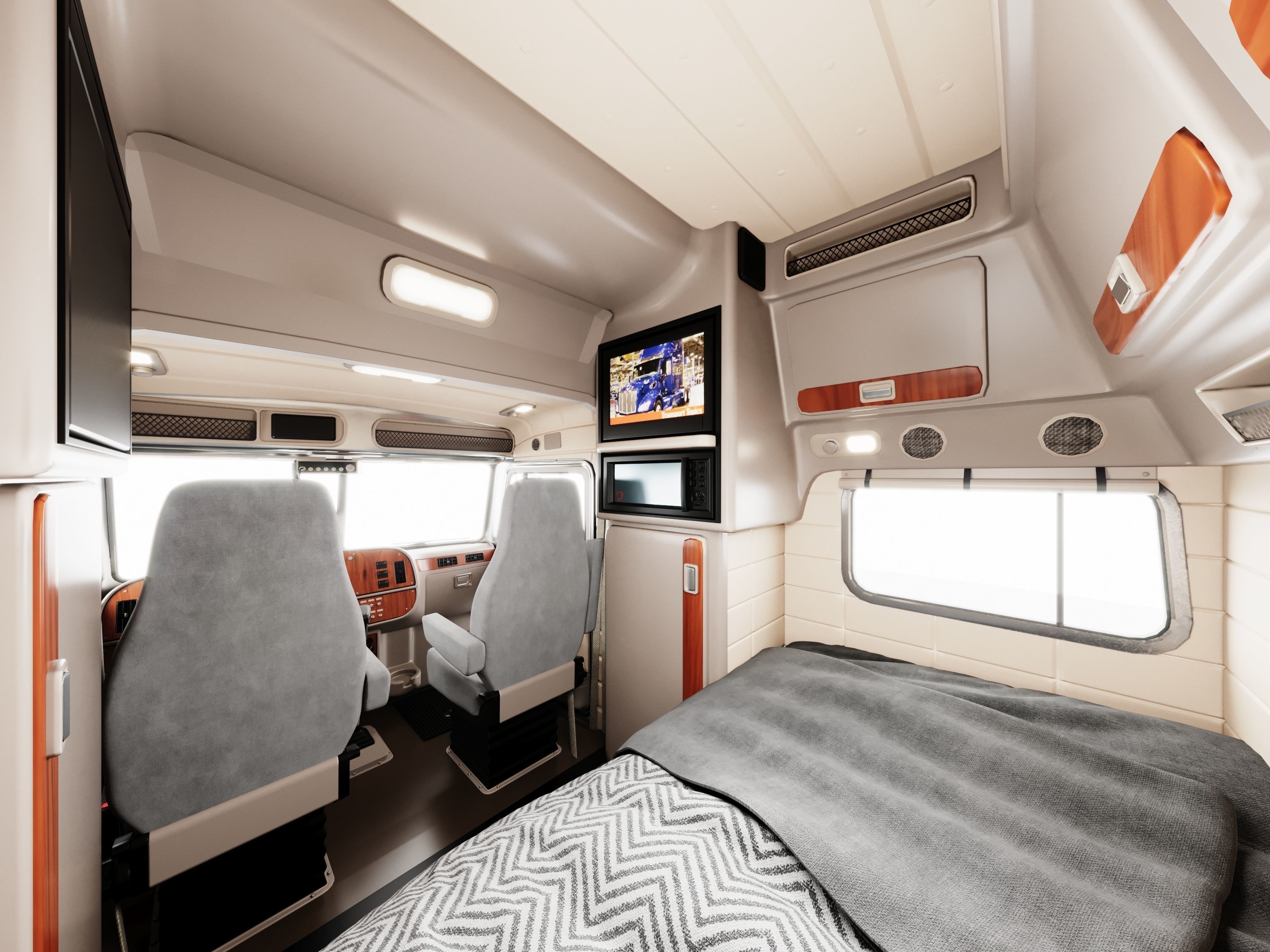 Detailed Peterbilt 379 with interior  3D model_14