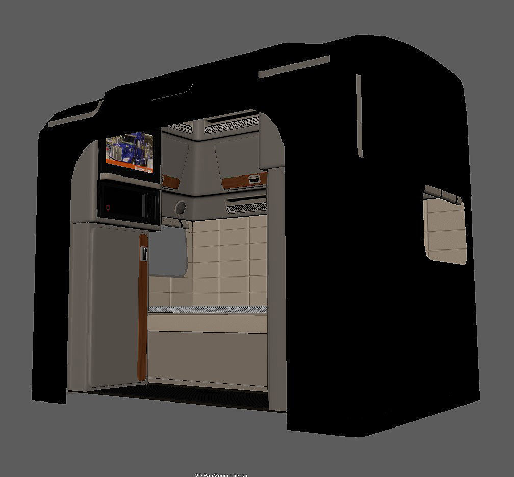 Detailed Peterbilt 379 with interior  3D model_18