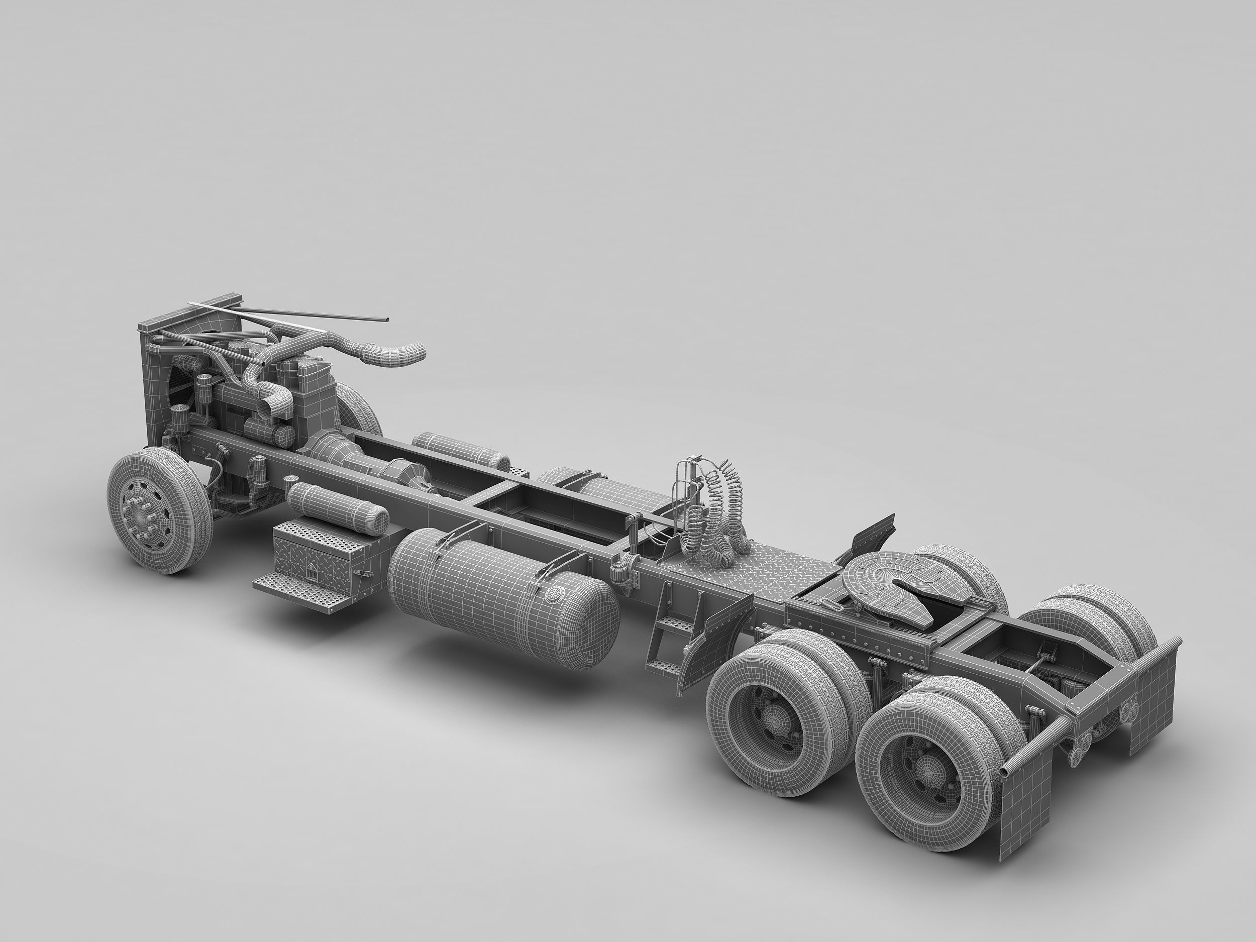 Detailed Peterbilt 379 with interior  3D model_11