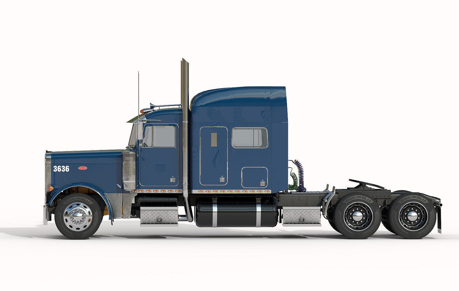 Detailed Peterbilt 379 with interior  3D model_4