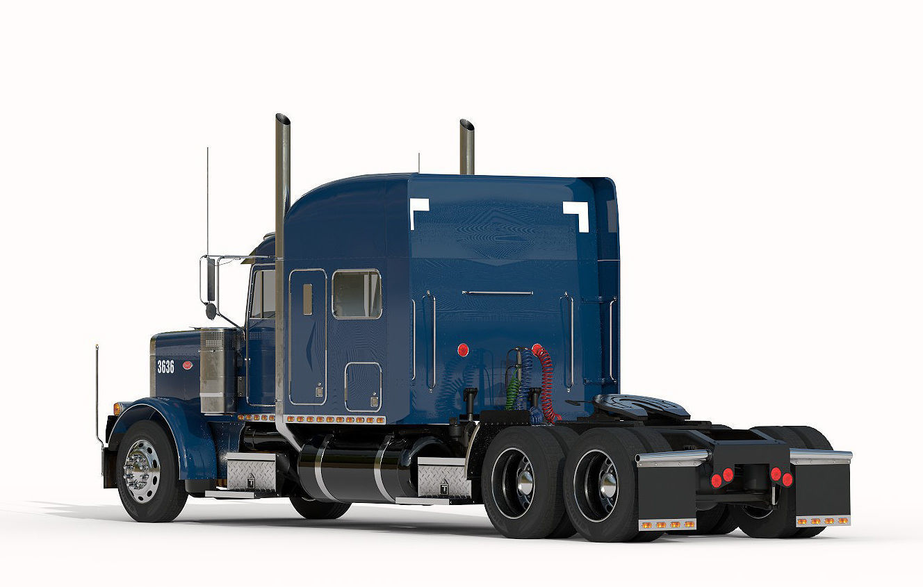 Detailed Peterbilt 379 with interior  3D model_7