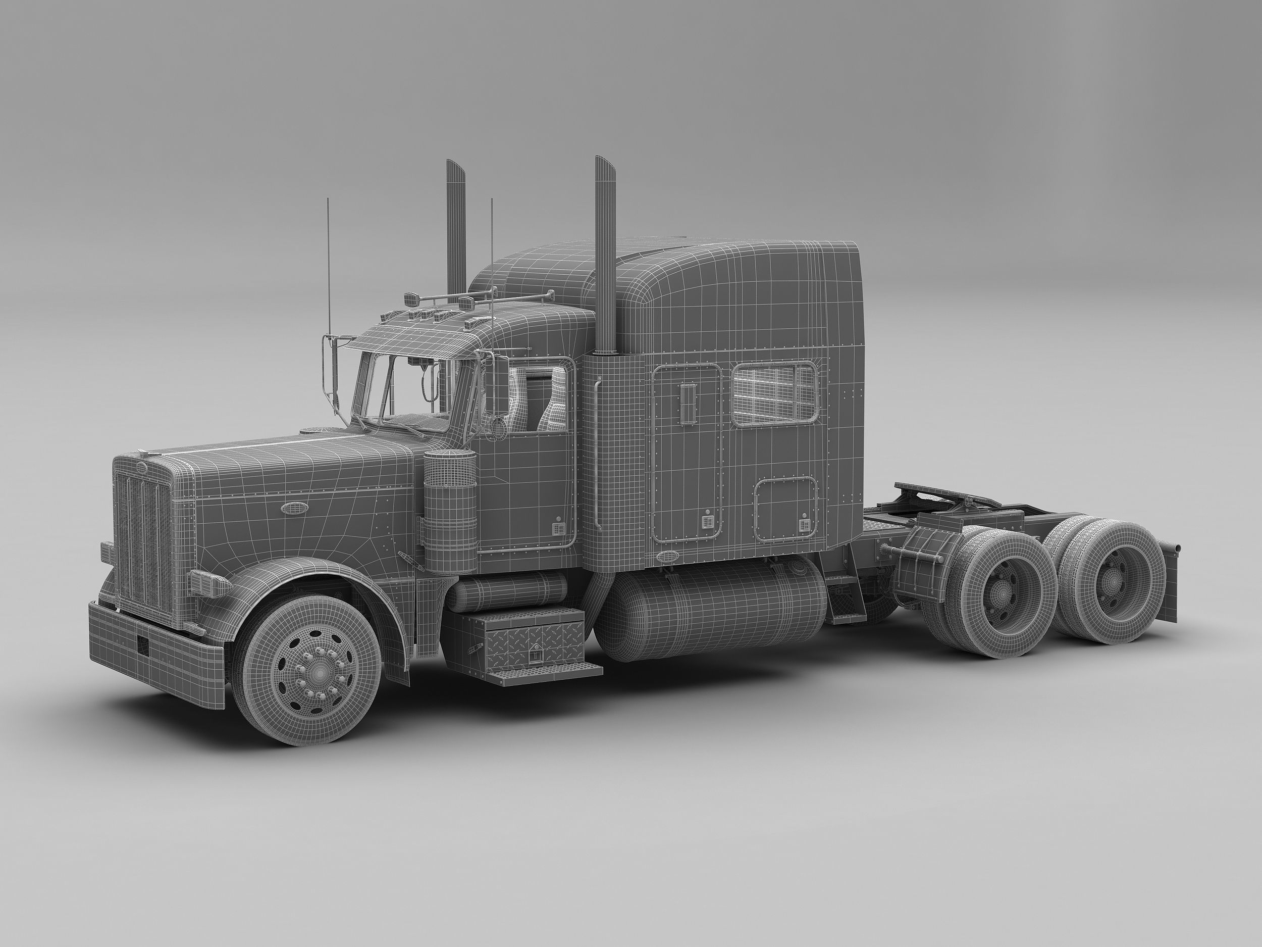 Detailed Peterbilt 379 with interior  3D model_1