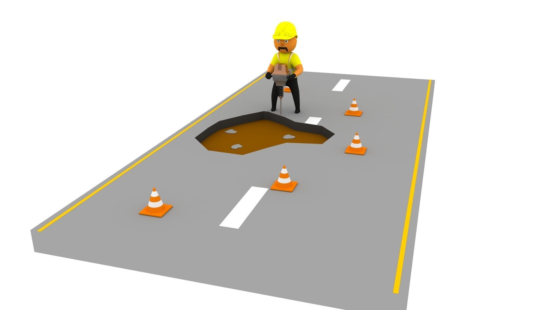 Breaker Man Low-poly 3D model_1