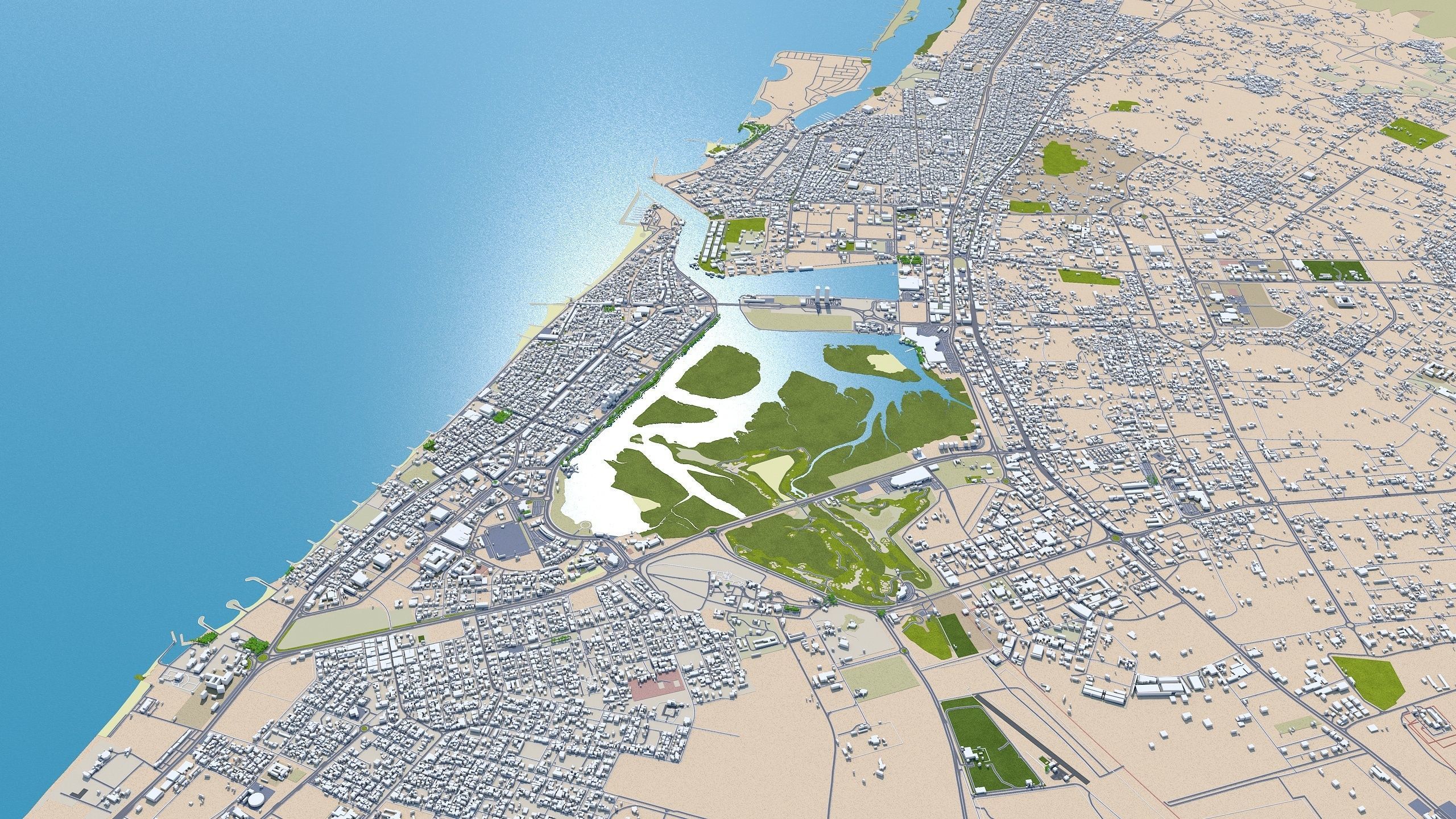 RAS AL Khaimah UAE Low-poly 3D model_4