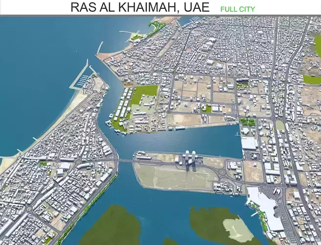 RAS AL Khaimah UAE Low-poly 3D model