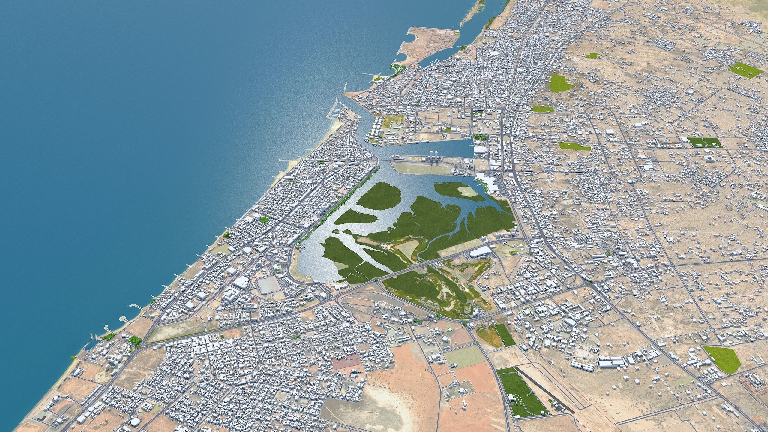 RAS AL Khaimah UAE Low-poly 3D model_3