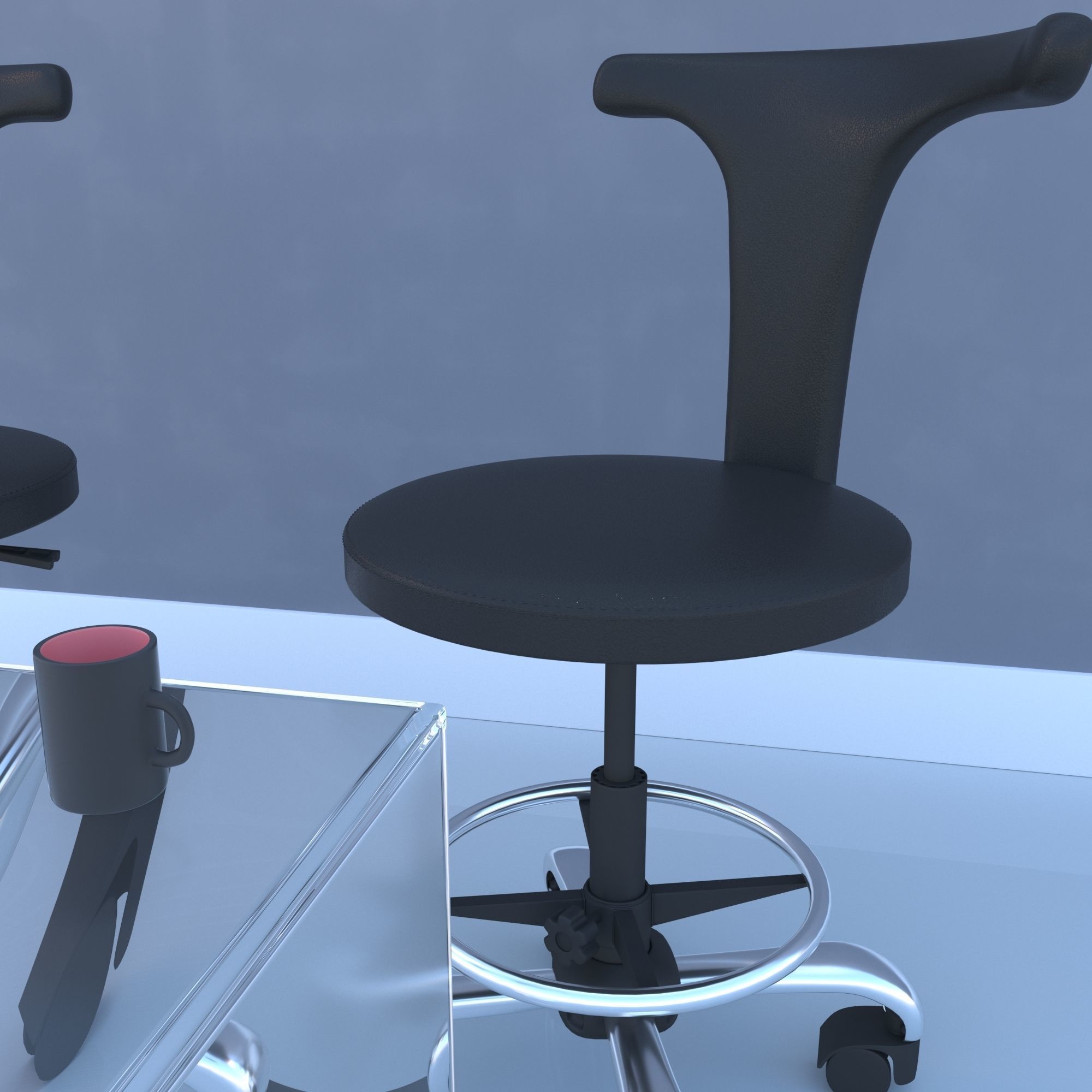 3d office furniture with wheels 3D model_1