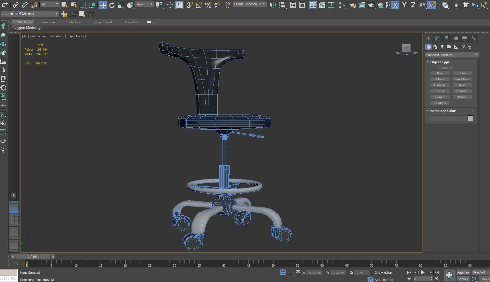 3d office furniture with wheels 3D model_5