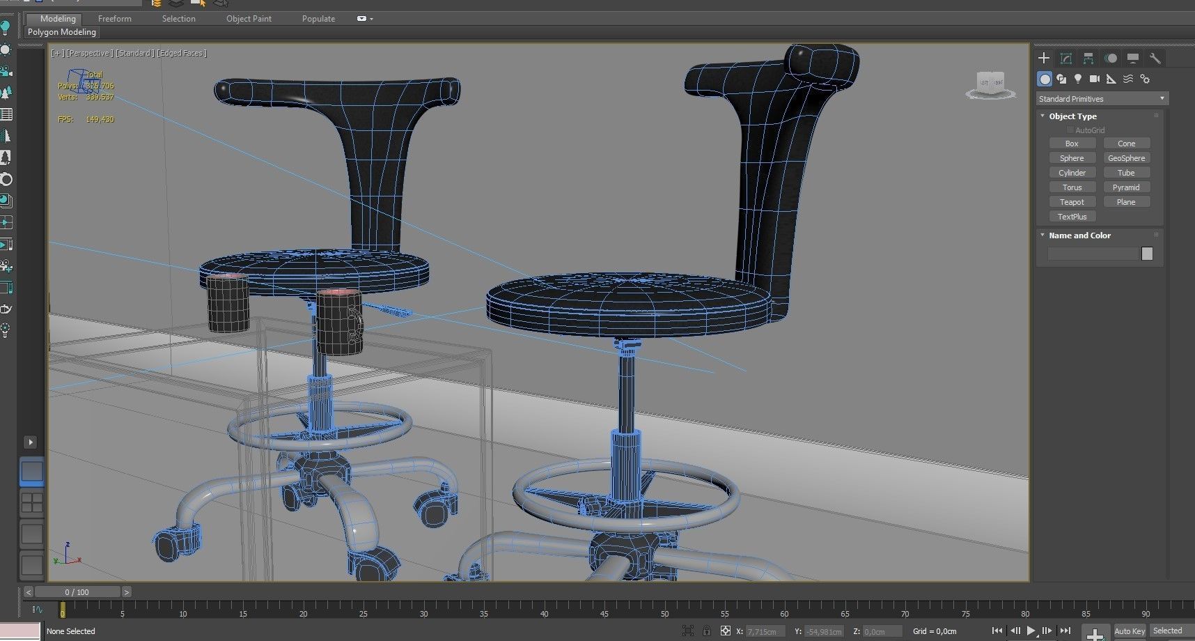 3d office furniture with wheels 3D model_4