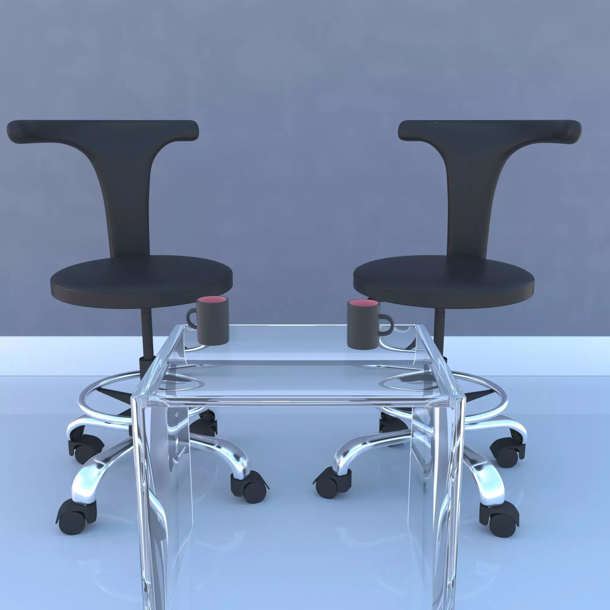 3d office furniture with wheels 3D model_0