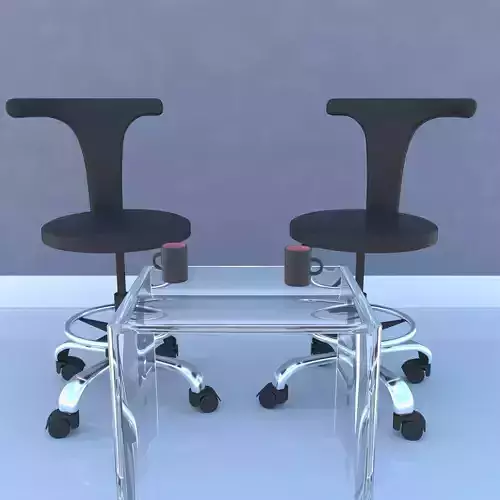 3d office furniture with wheels 3D model