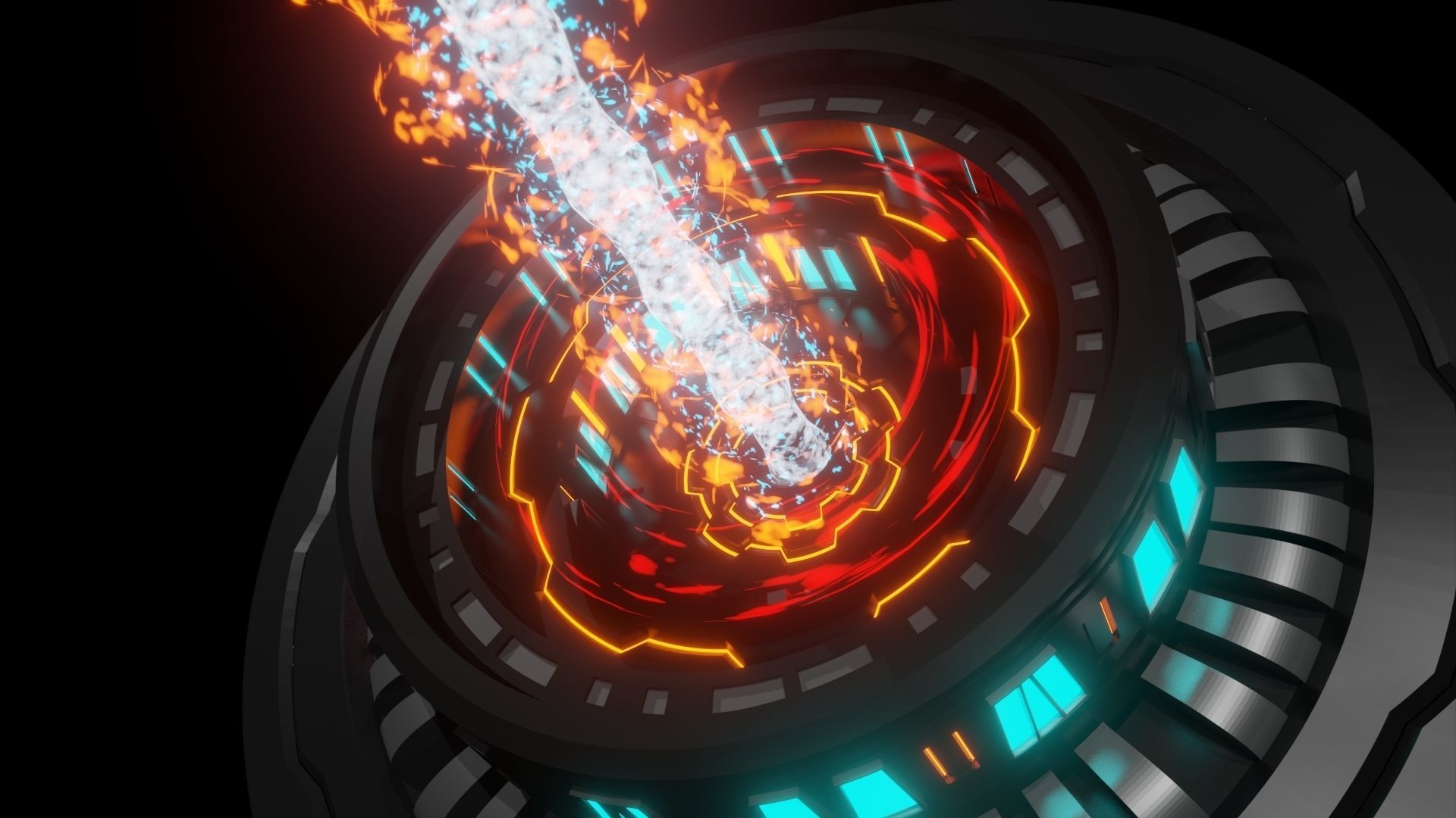 Sci-fi Rocket Engine Low-poly 3D model_2