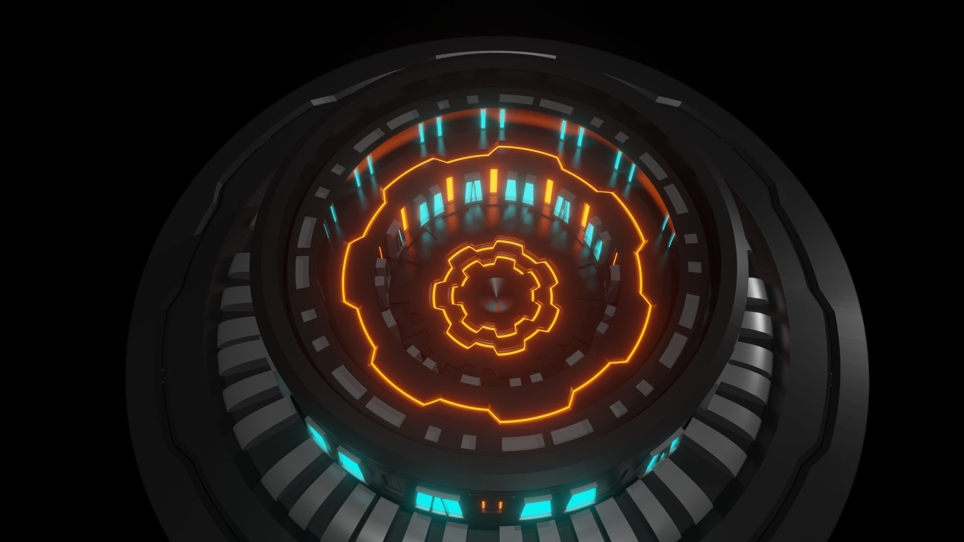 Sci-fi Rocket Engine Low-poly 3D model_4