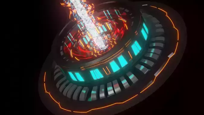 Sci-fi Rocket Engine Low-poly 3D model