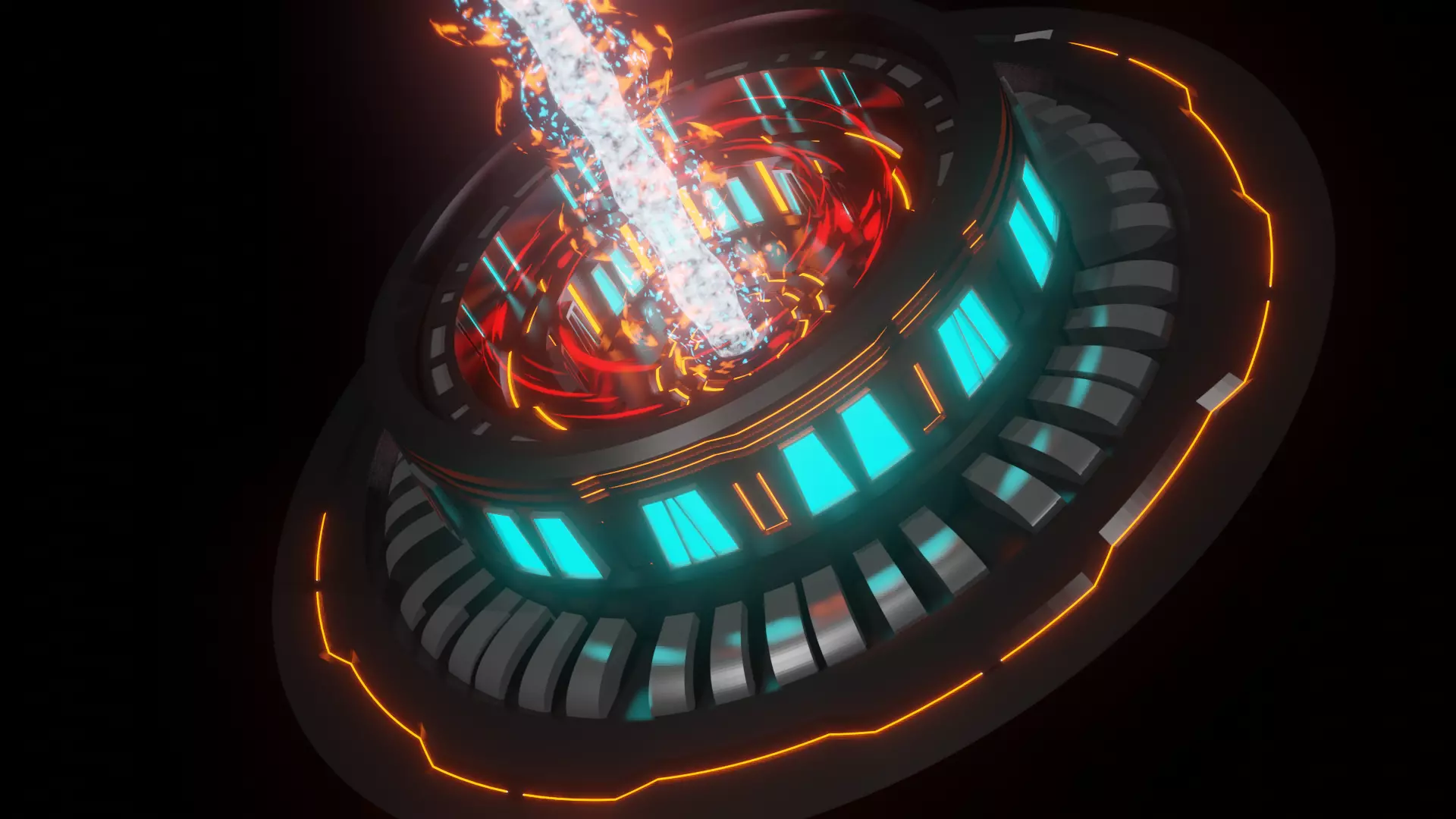 Sci-fi Rocket Engine Low-poly 3D model_0