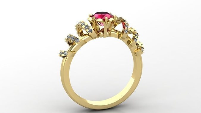 Woman ring 16 3D print model