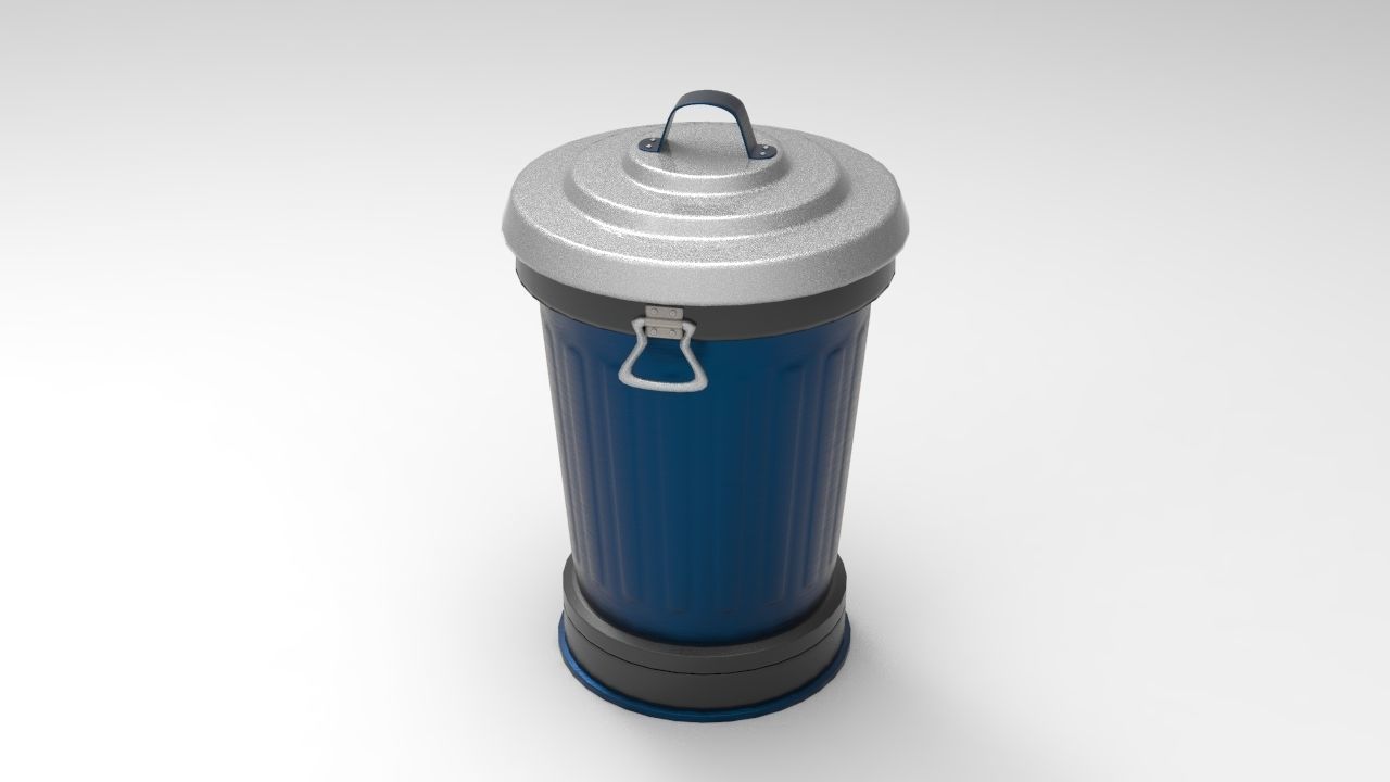 Trashcan water bottle Low-poly 3D model_4