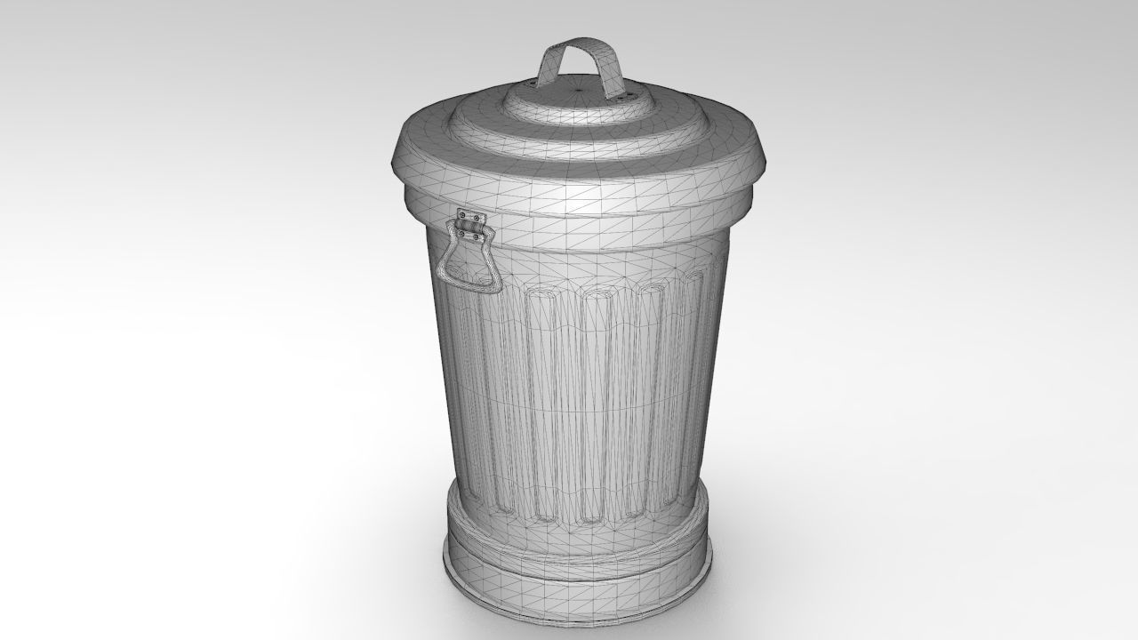 Trashcan water bottle Low-poly 3D model_5