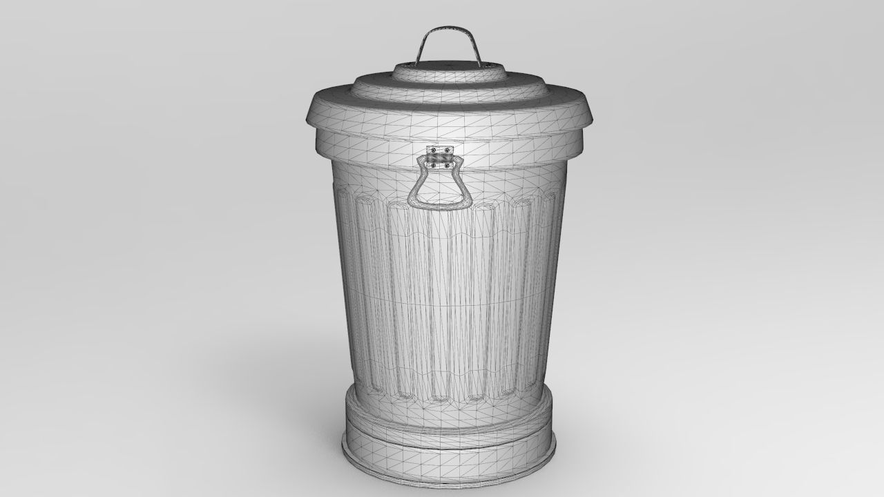 Trashcan water bottle Low-poly 3D model_6