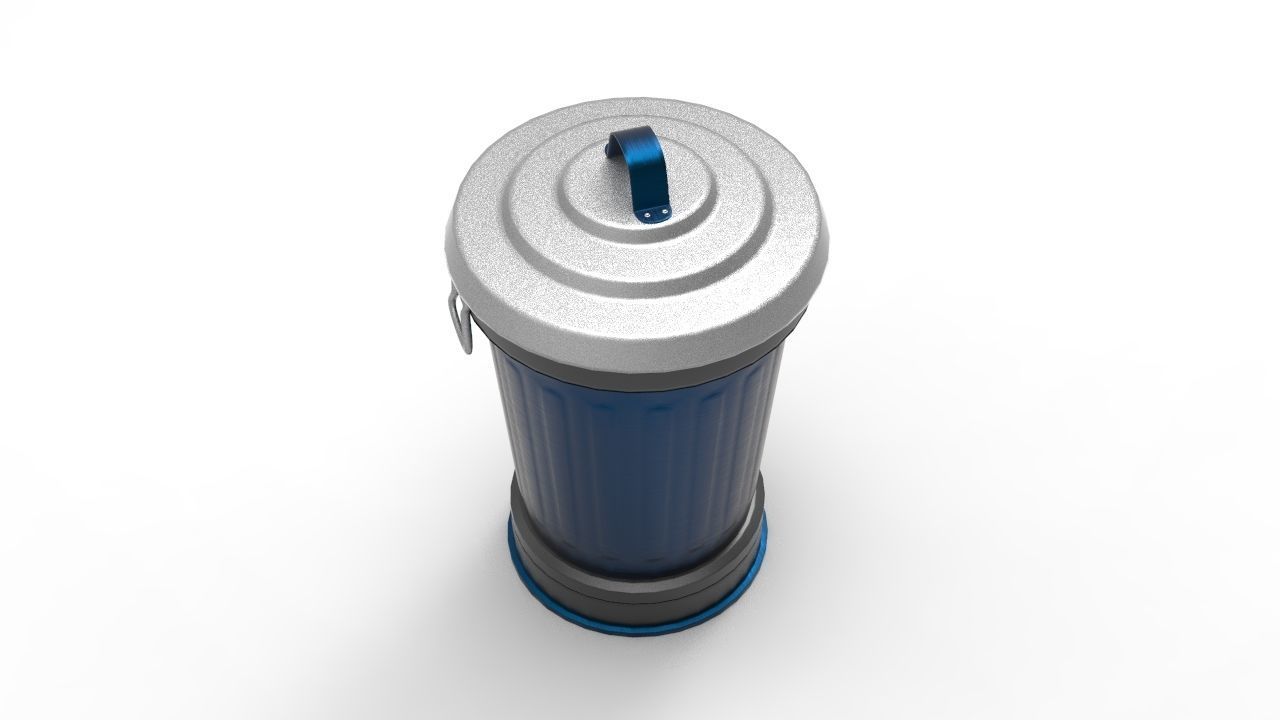 Trashcan water bottle Low-poly 3D model_3