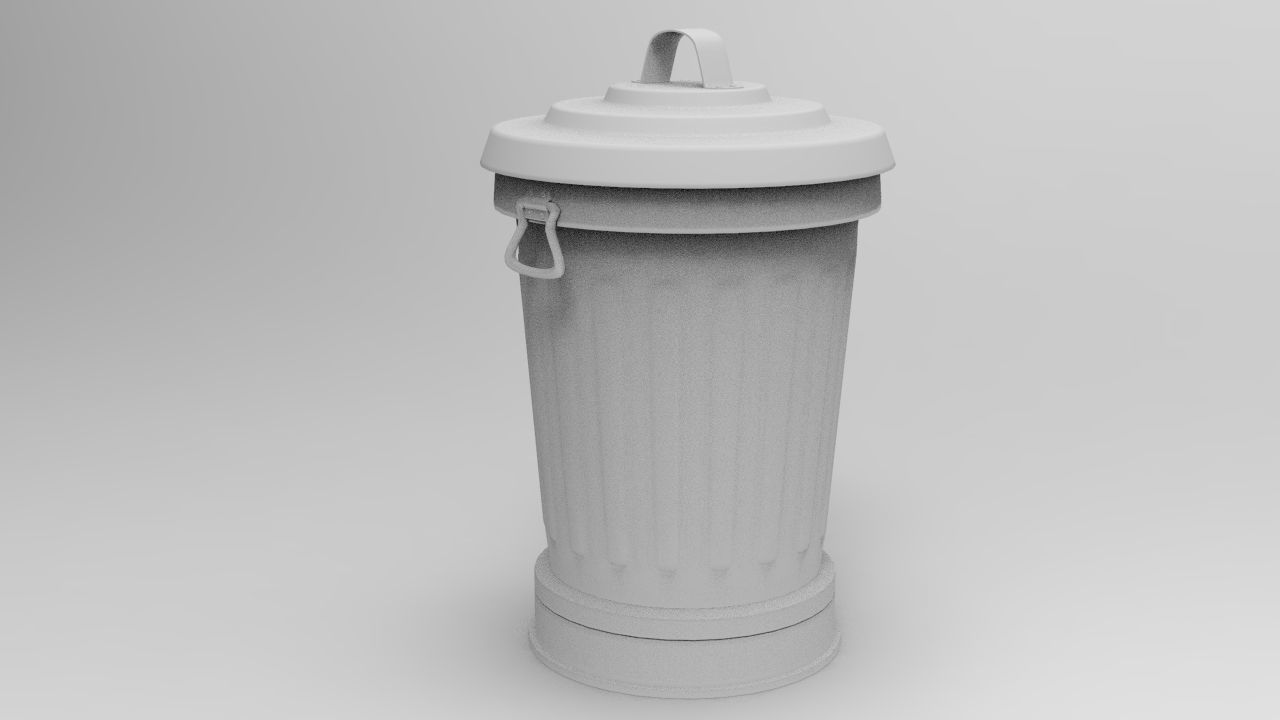 Trashcan water bottle Low-poly 3D model_8