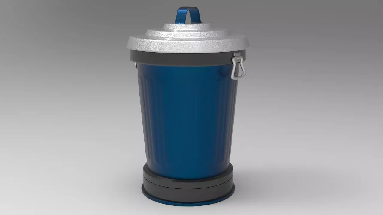 Trashcan water bottle Low-poly 3D model_0