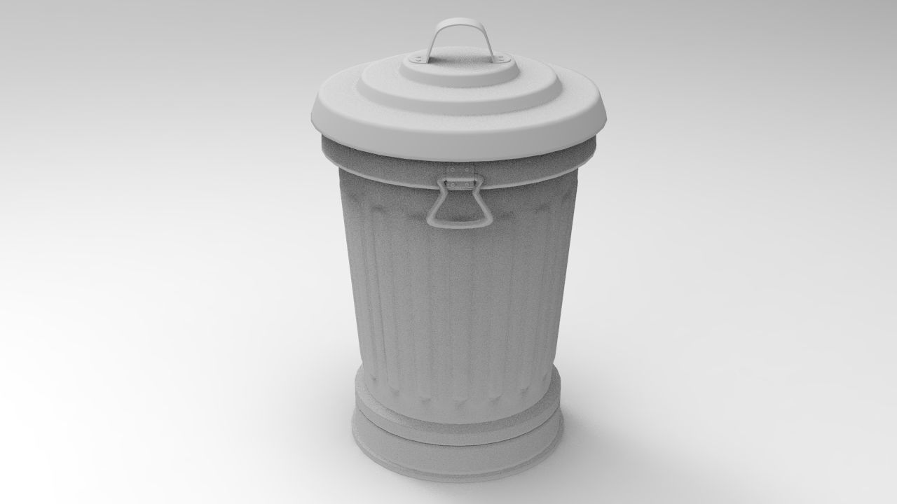 Trashcan water bottle Low-poly 3D model_9