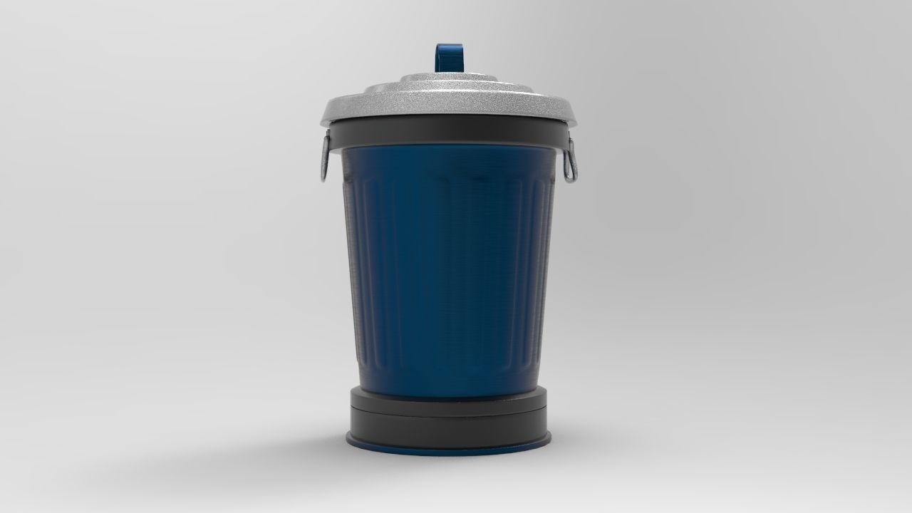 Trashcan water bottle Low-poly 3D model_2