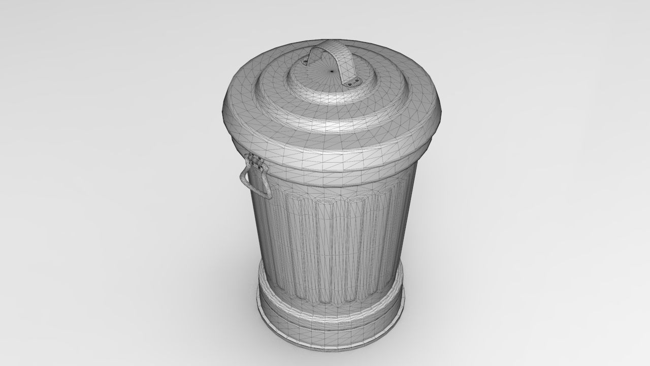 Trashcan water bottle Low-poly 3D model_7