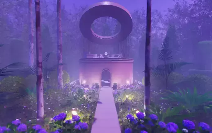 Paradise tower with candles in middle